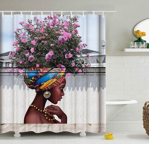 Graffiti Hip Hop African Girl Shower Curtain
