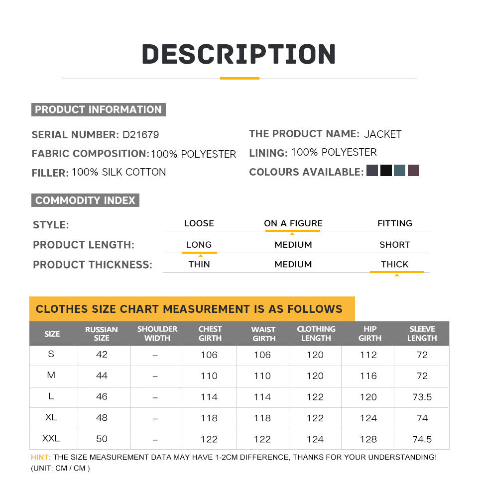 Extra Long Hooded Thermal Windproof Coat