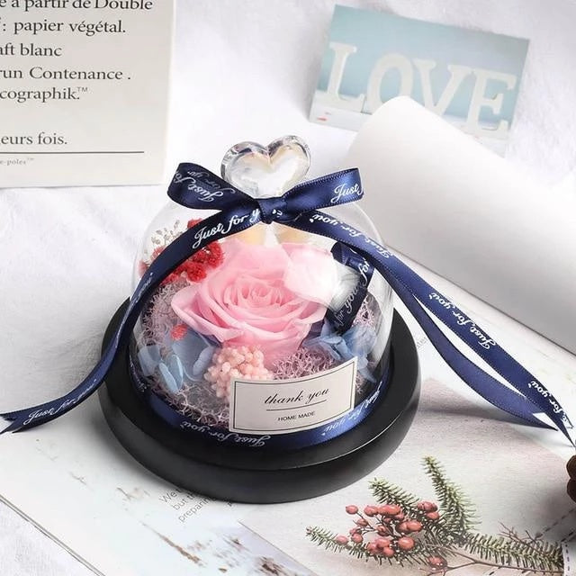 Valentine's Eternal Rose LED Glass Decor