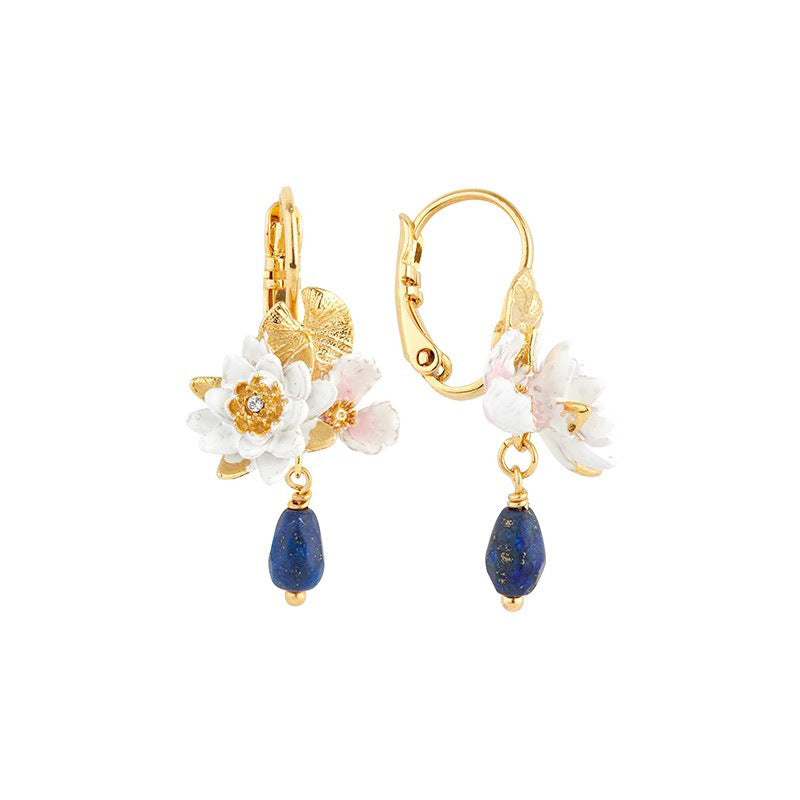 Jardin Monet Vintage Flower Enamel Earrings
