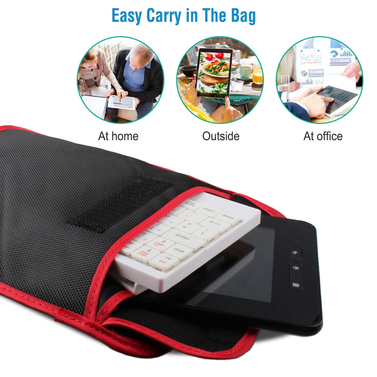 80 Keys Wired Keyboard Mini USB Connector Keyboard Portable Durable Keyboard w/ Carry Bag Tablet Stand for Android Window Tablet GBruno Store