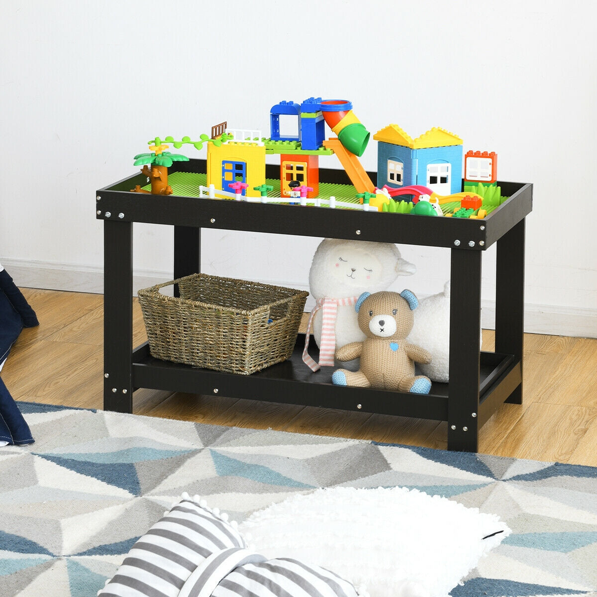 Solid Multifunctional Wood Kids Activity Play Table