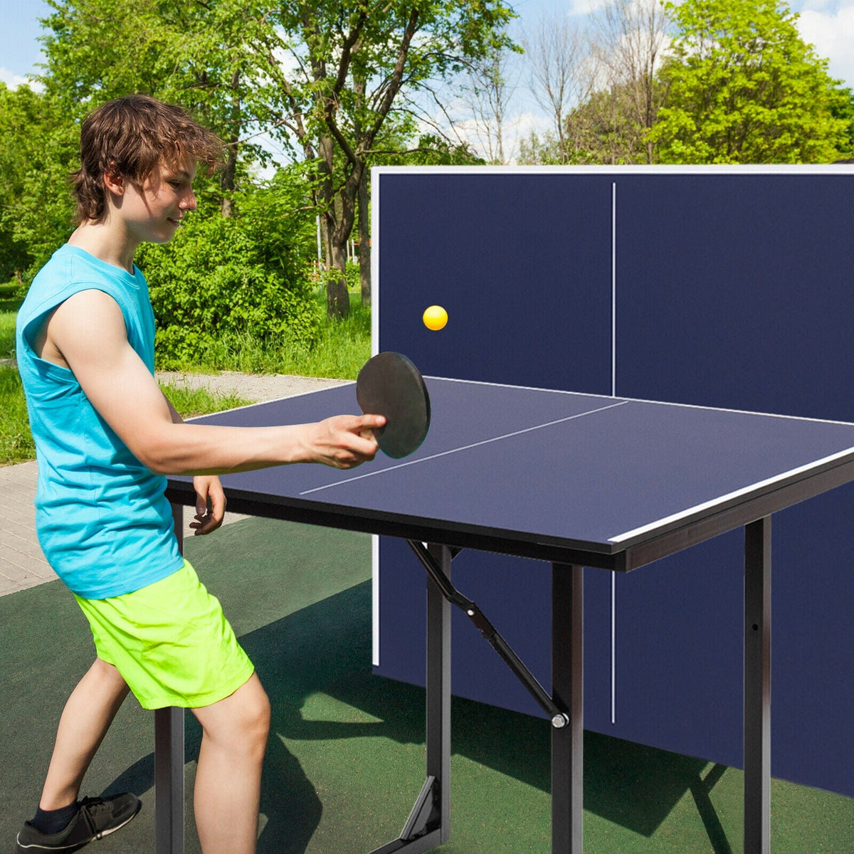 Multi-Use Foldable Midsize Removable Compact Ping-pong Table