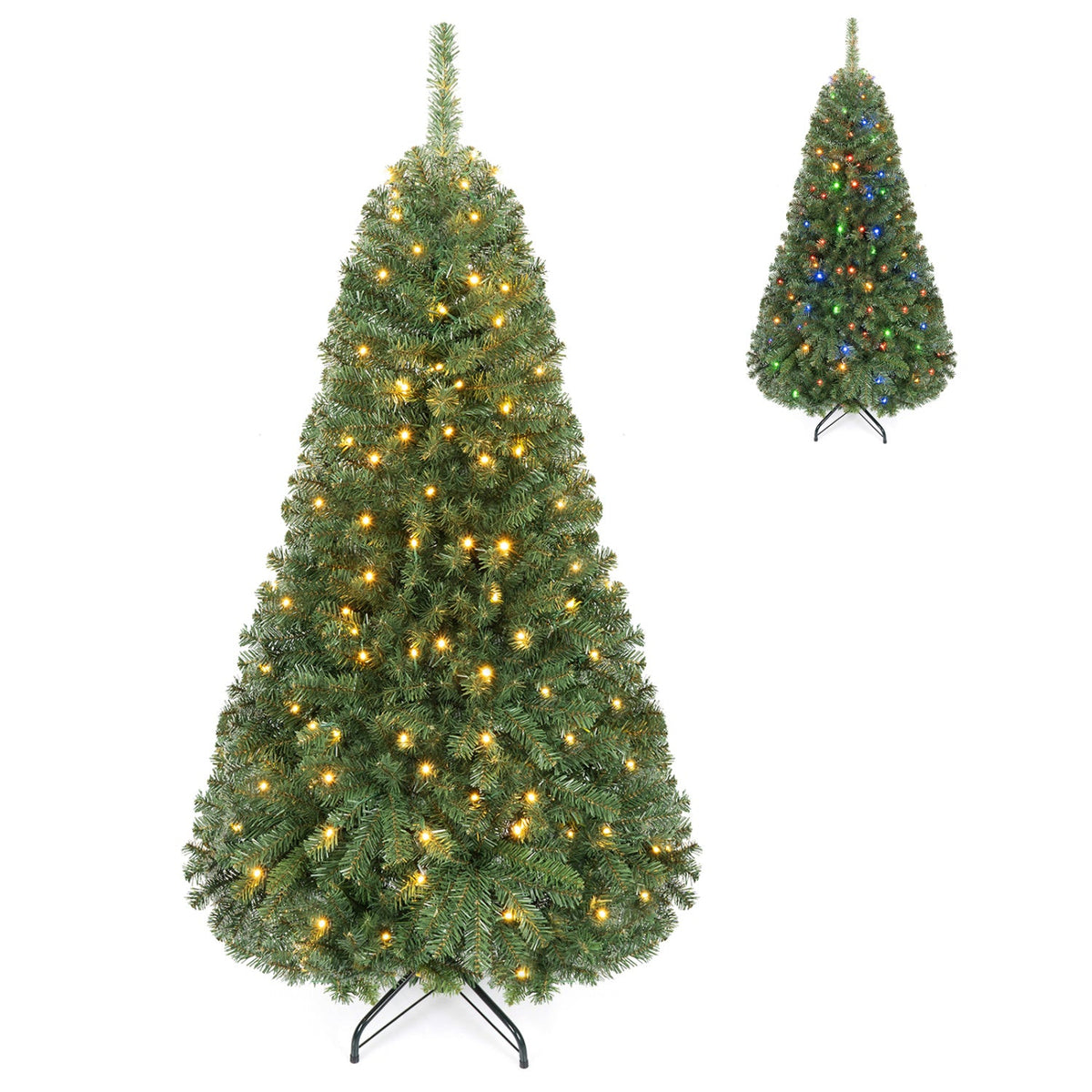 5 FT Pre-Lit Artificial Christmas Tree with Dual Color Lights DirectDeals