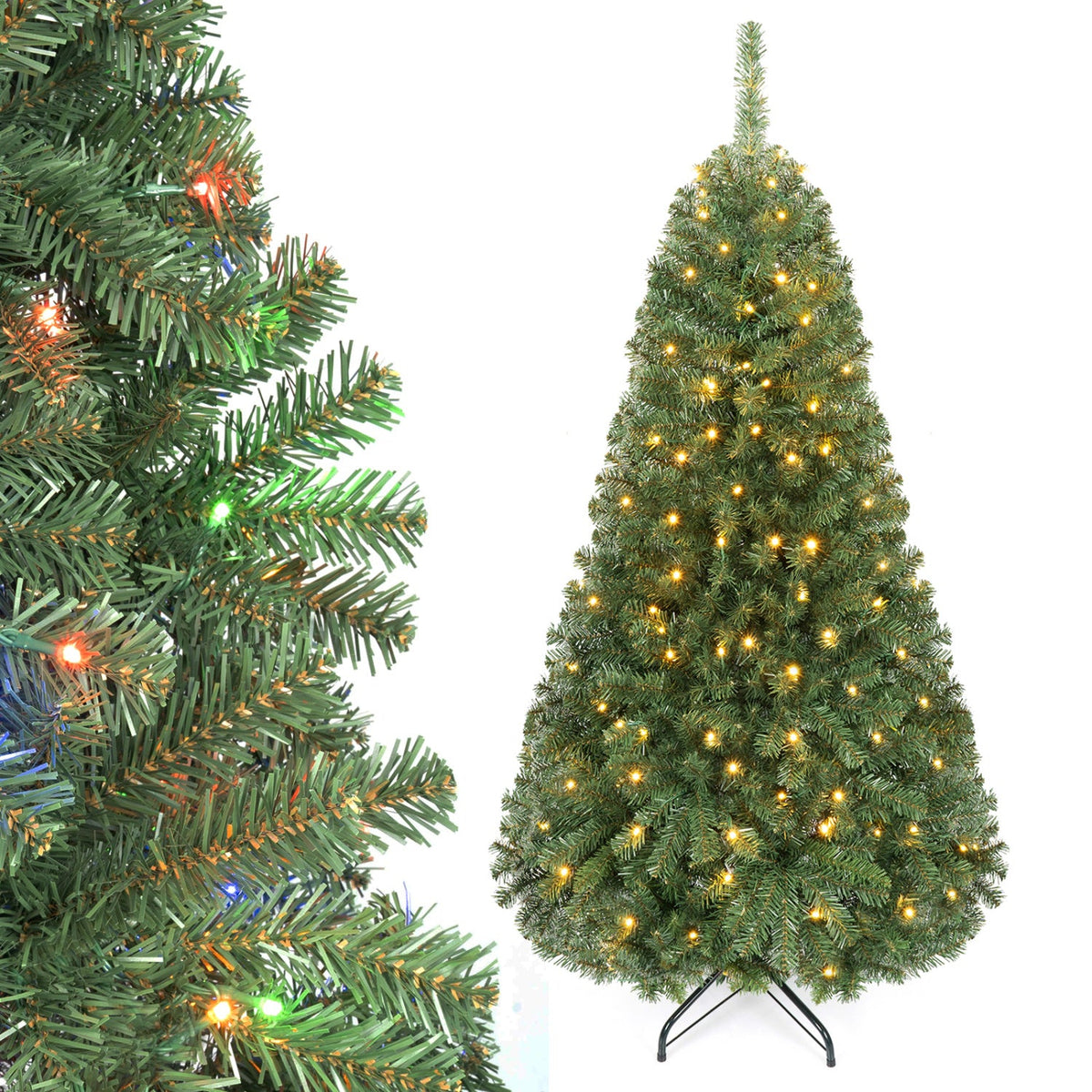 5 FT Pre-Lit Artificial Christmas Tree with Dual Color Lights DirectDeals