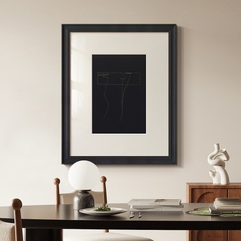 Black And White Lines High-end Abstract Paintingfor Hanging Retro Decorative Painting My Store