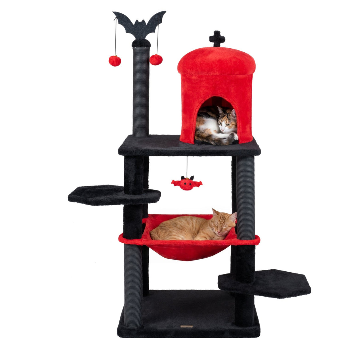 60" Gothic Cat Tower with Plush Perch and Coffin Bed DirectDeals