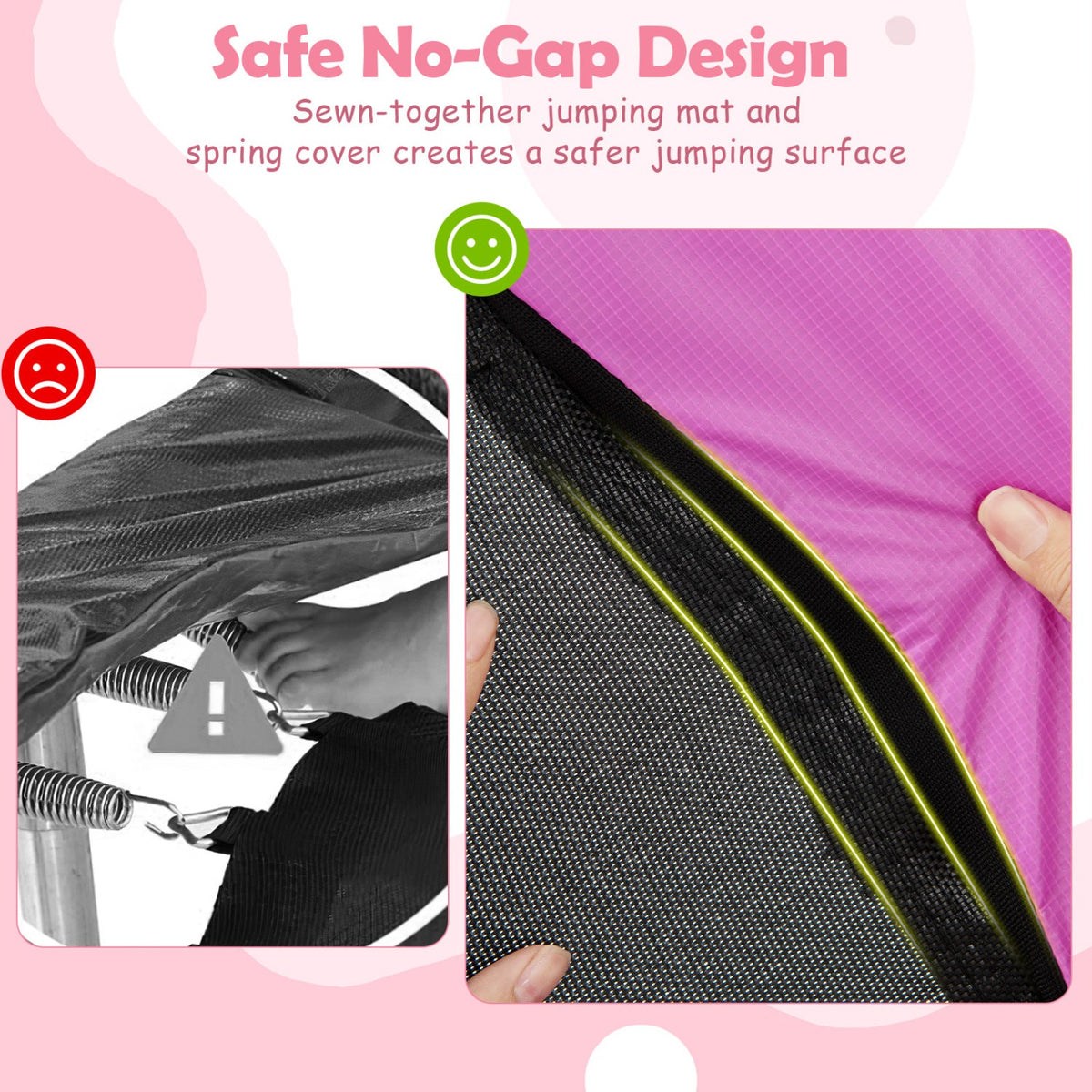 60-Inch Kids Trampoline with Adjustable Gymnastics Bar