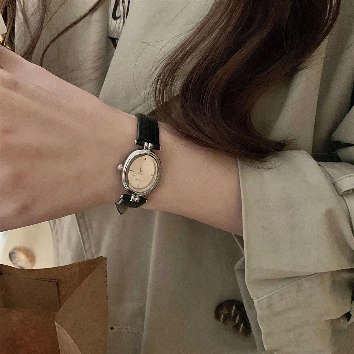 Black Gold Oval Women's Luxury Watch