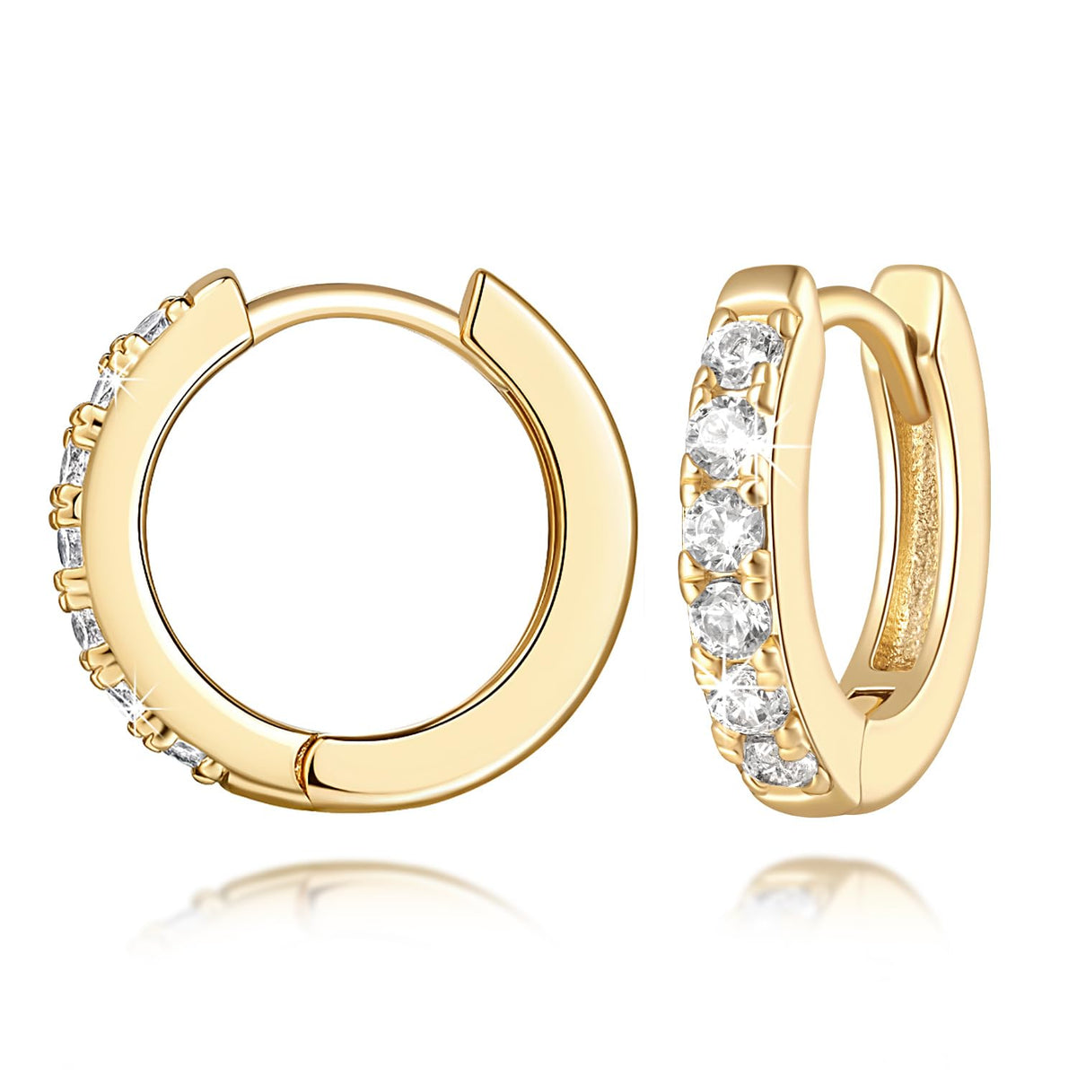 Yiidcii 14K Gold Hoop Earrings for Women 14K Gold Earrings for Women (12mm)
