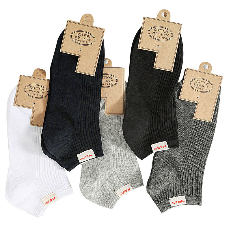 Solid Color Mens Cotton Socks