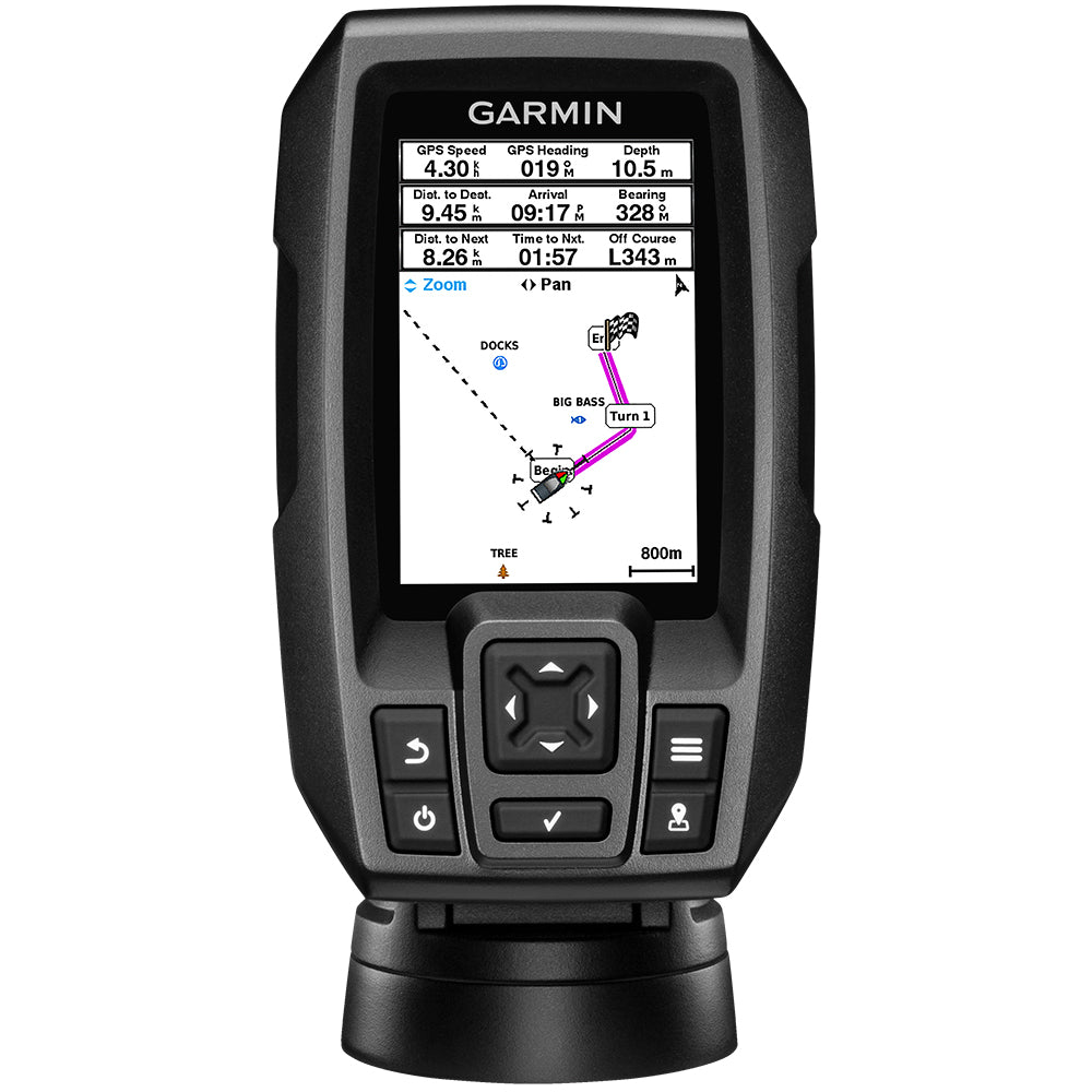 Garmin STRIKER 4 Fishfinder Worldwide Version w/77/200kHz - 4-Pin Transducer w/Transom & Trolling Motor Mounts TRAPSKI