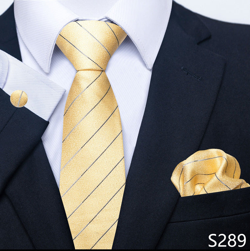 Men's Creative All-match Business Formal Wear Tie Scarf Cuff Buckle Set