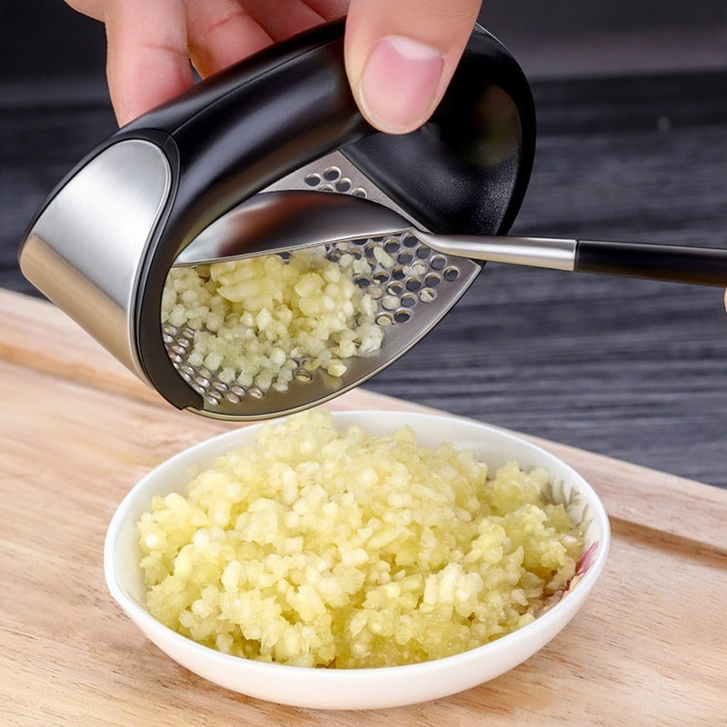 Stainless Steel Garlic Press with Peeler and Scraper