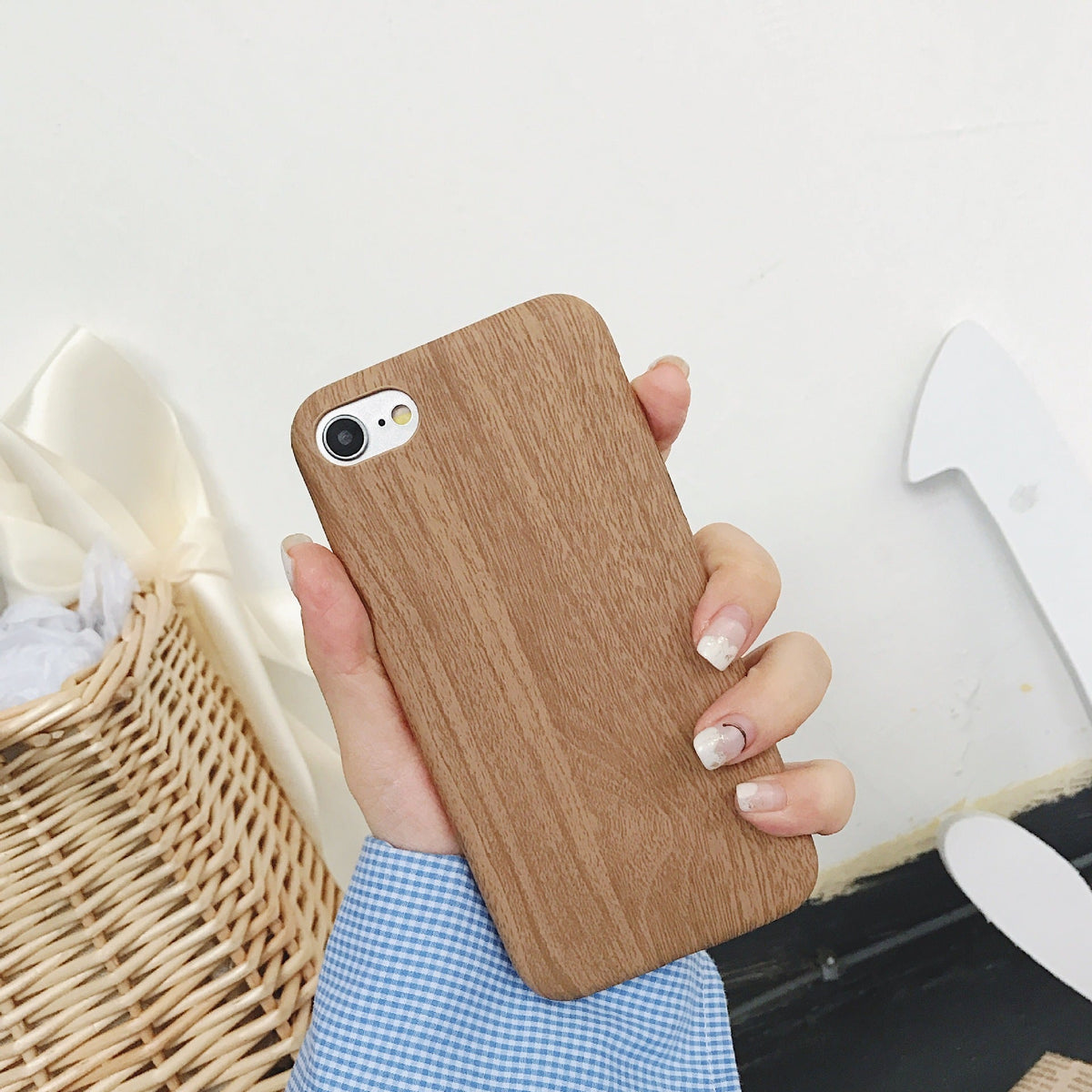Ultra-Thin Wooden Handset Case with Leather Cover