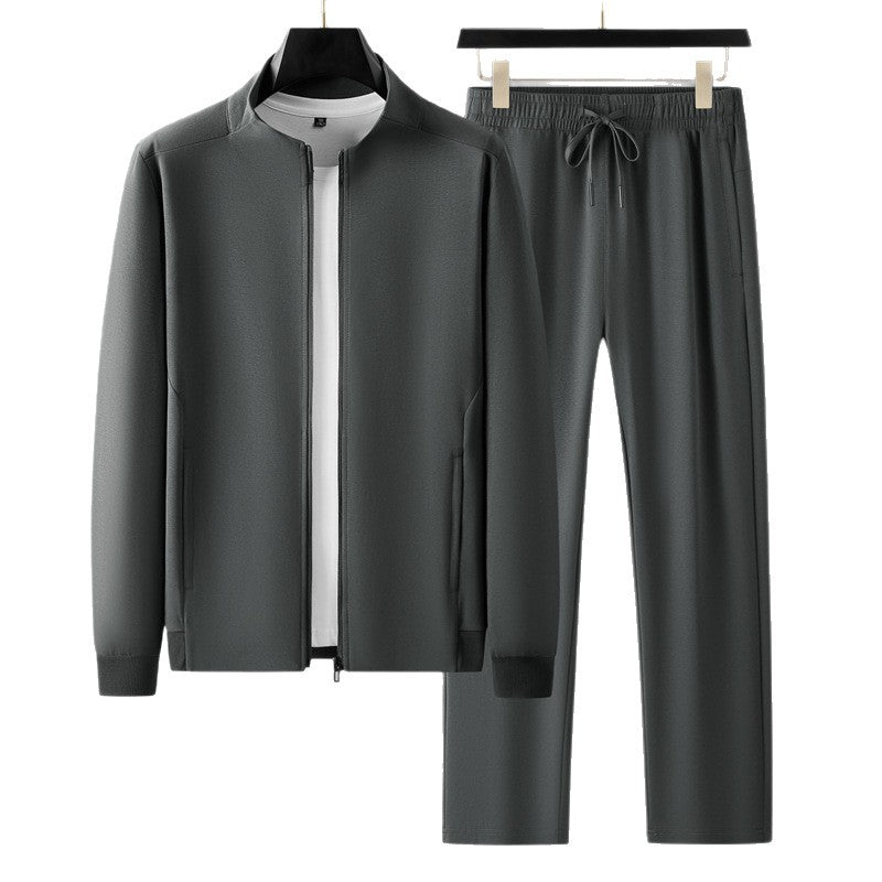 Stand Collar Sweater Cardigan Sports Suit For Men