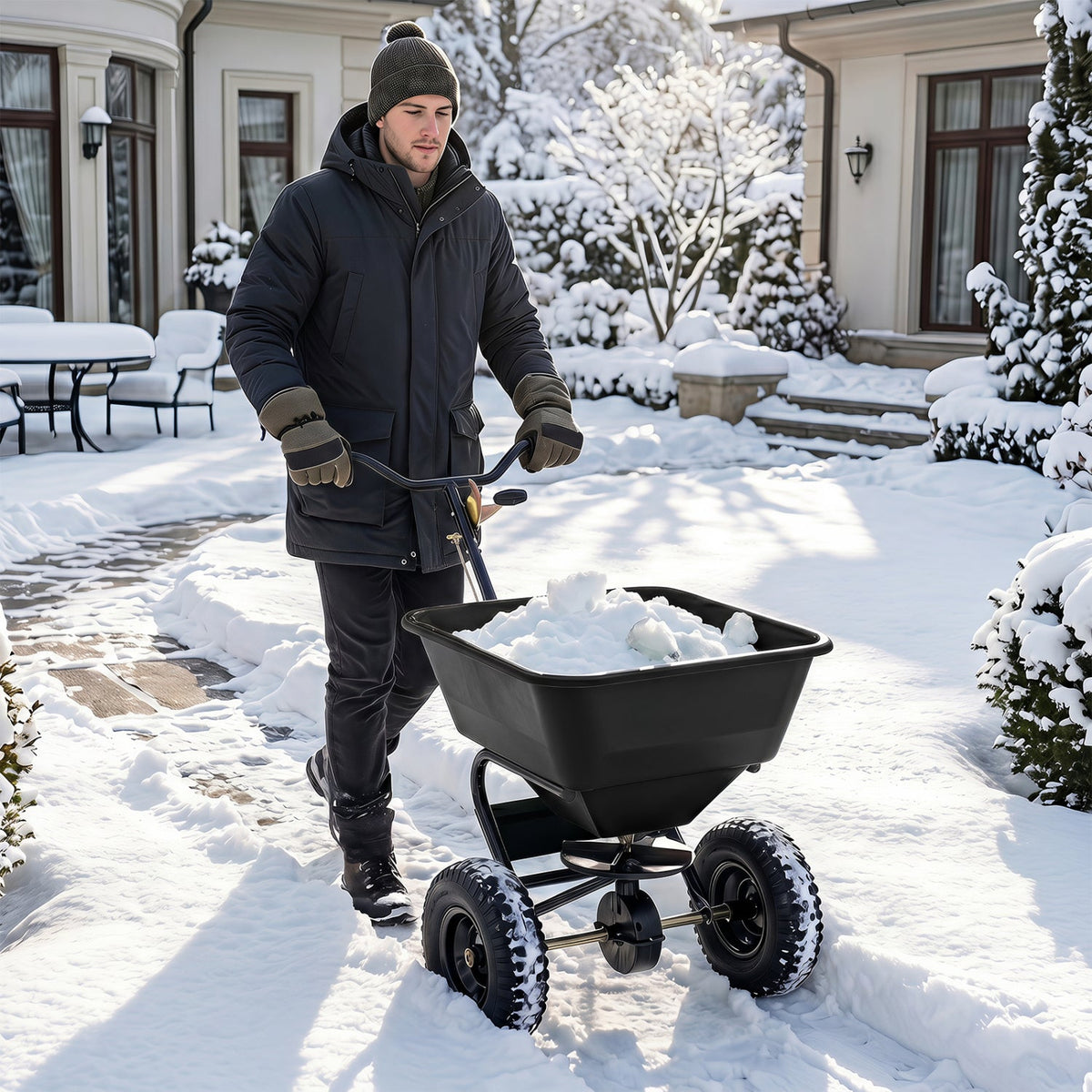 Walk-Behind Broadcast Spreader 66 LBS with 13" Tires DirectDeals