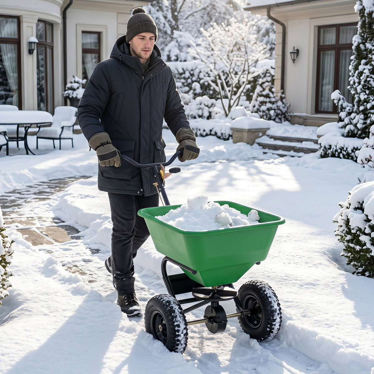 Walk-Behind Broadcast Spreader 66 LBS with 13" Tires DirectDeals
