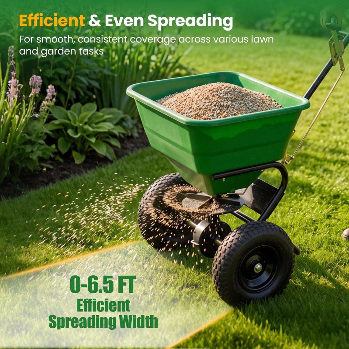 Walk-Behind Broadcast Spreader 66 LBS with 13" Tires DirectDeals