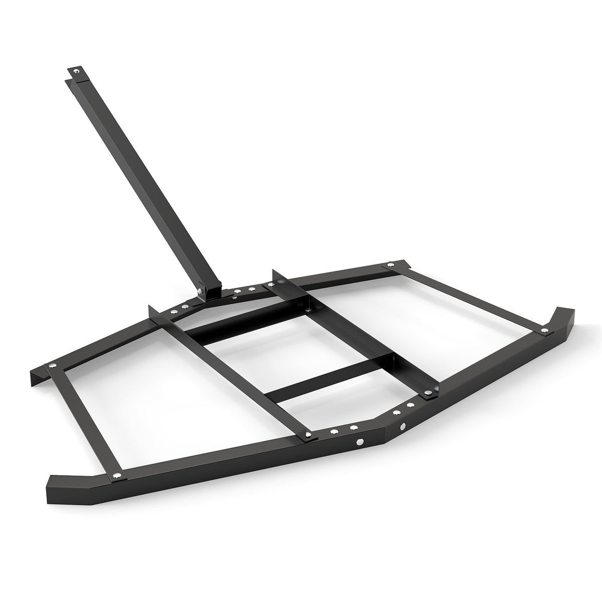 66" Wide Driveway Drag Tow Behind Landscape Leveling Rake with Reinforced Bars-Black