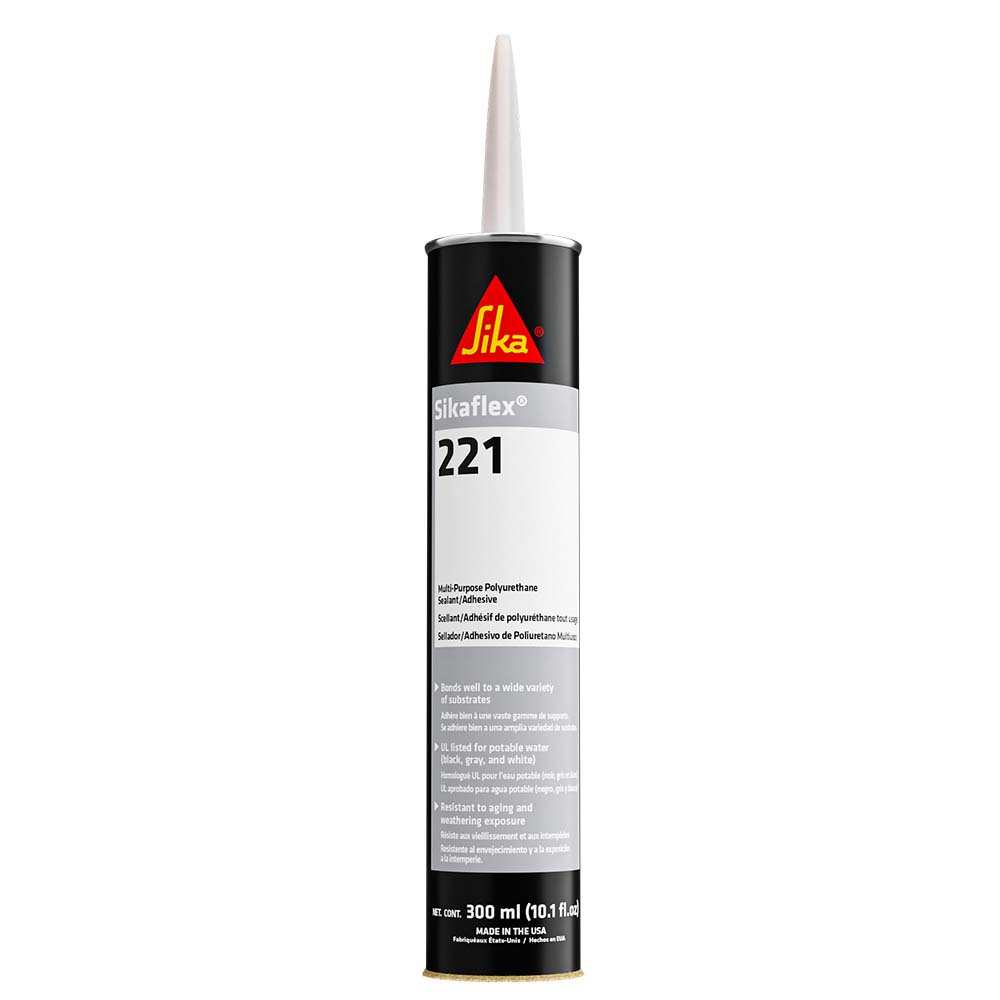 Sika Sikaflex 221 Multi-Purpose Polyurethane Sealant/Adhesive - 10.3oz(300ml) Cartridge - Aluminum Gray TRAPSKI