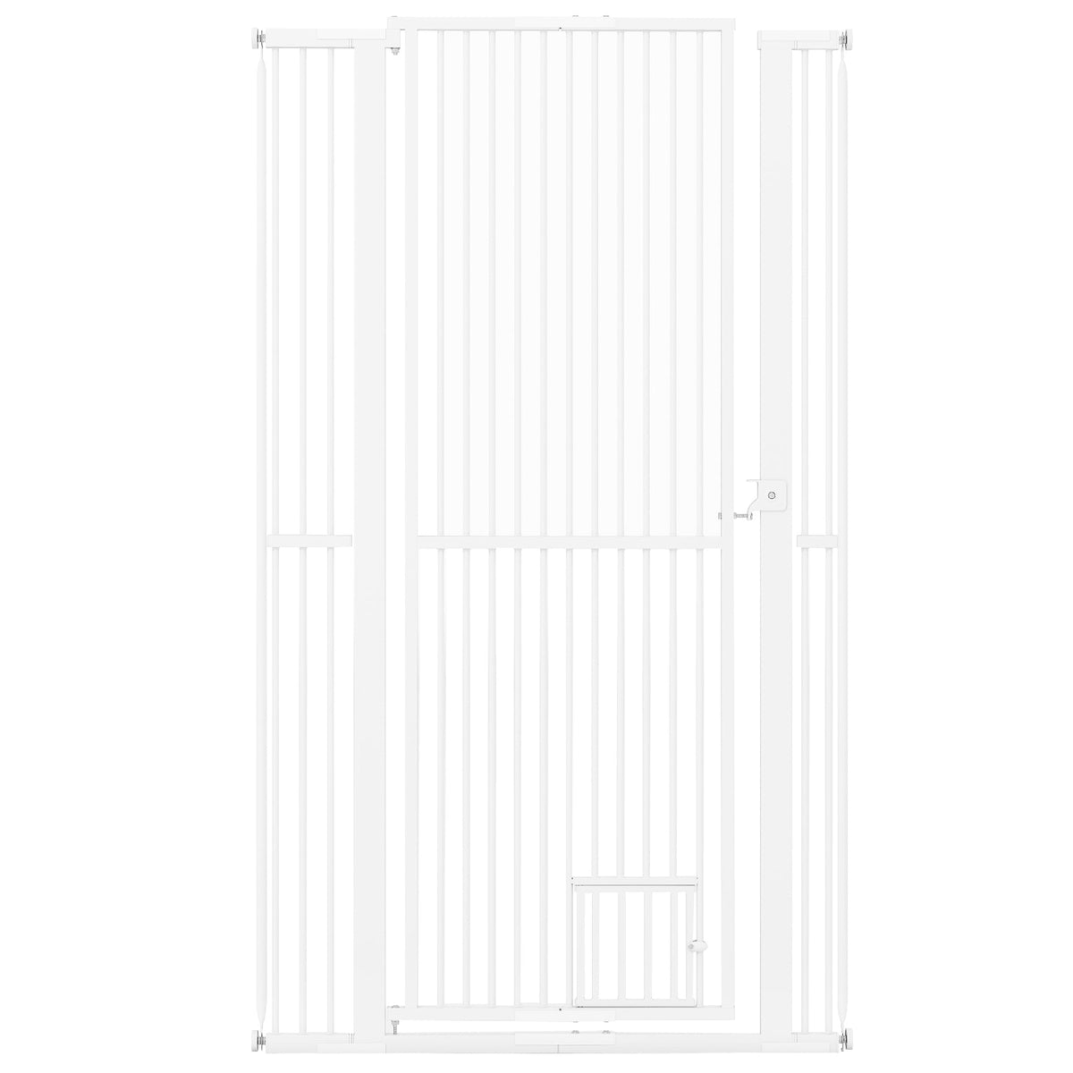 67.5" Extra Tall Pet Gate Heavy-Duty Metal Cat Gate with 30.5"-41" Wide Opening-White DirectDeals