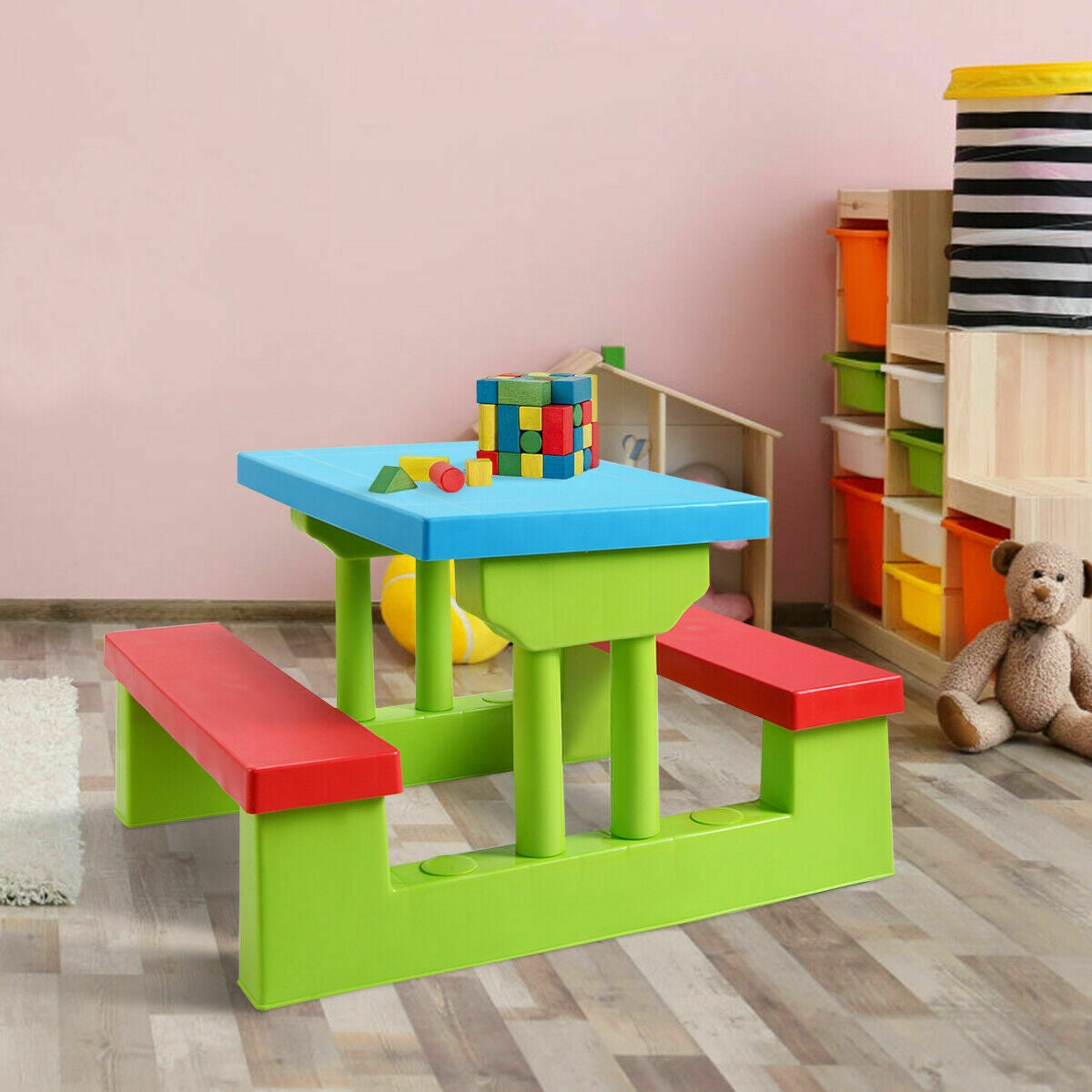Kids Picnic Folding Table and Bench with Umbrella GBruno Store