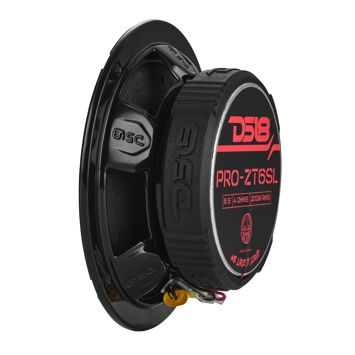 PRO-ZT 6.5” Slim Coaxial Mid-Range Loudspeaker with Water-Resistant Cone Built-in Bullet Tweeter | 200W RMS 4-Ohm DS18
