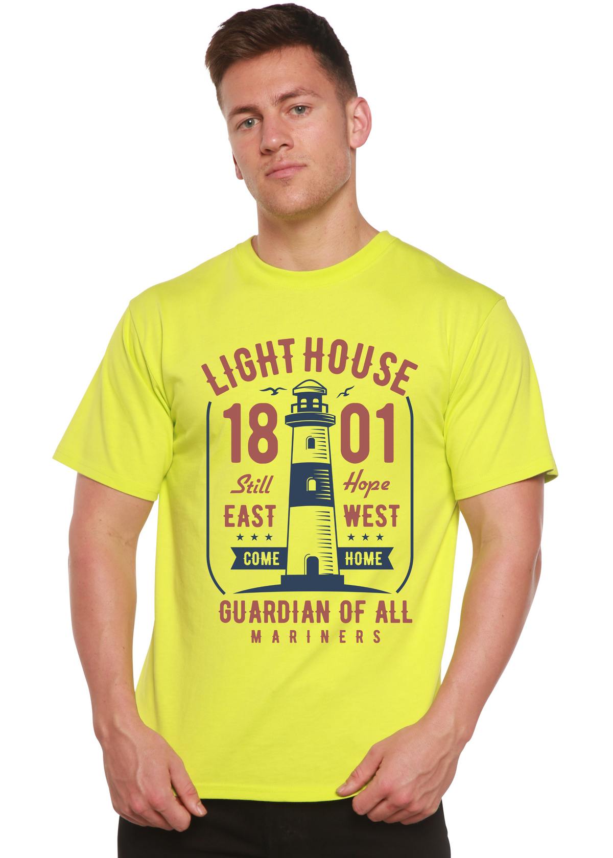 Light House Men's Bamboo Viscose/Organic Cotton Short Sleeve Graphic T-Shirt