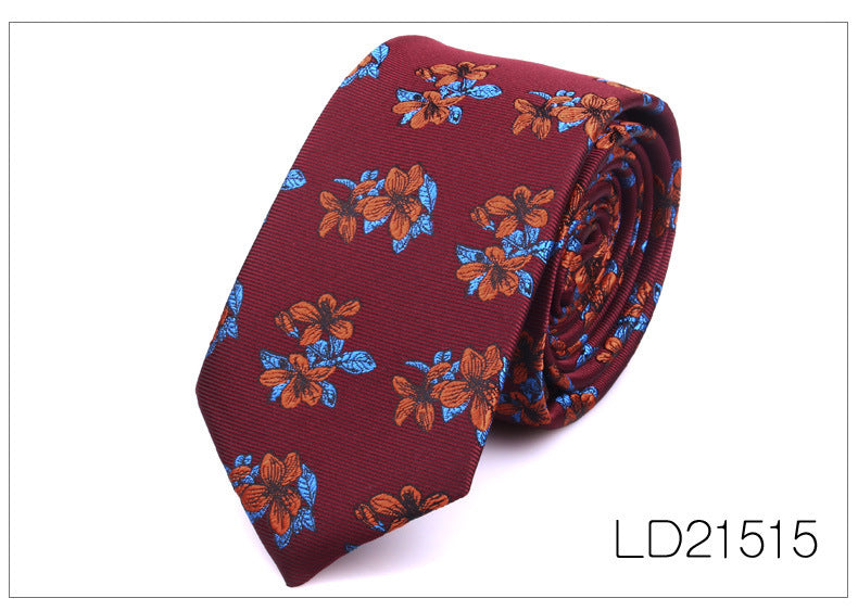 Men's 6cm Flower Graffiti Yarn-dyed Tie