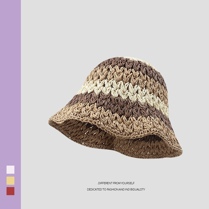 Rainbow Straw Bucket Hat Bucket Hat