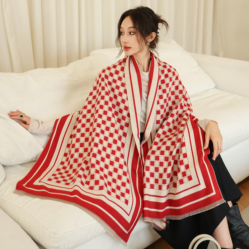 Female Versatile Fashion Thickened Warm Cashmere Scarf My Store
