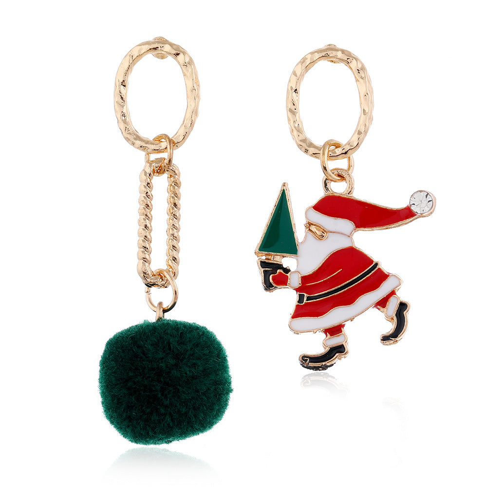 European American Christmas Snowflake Earrings