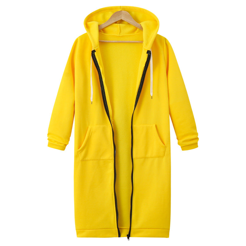 Hooded Long Sleeve Sweater Fleece Long Jacket Sell My Stuff