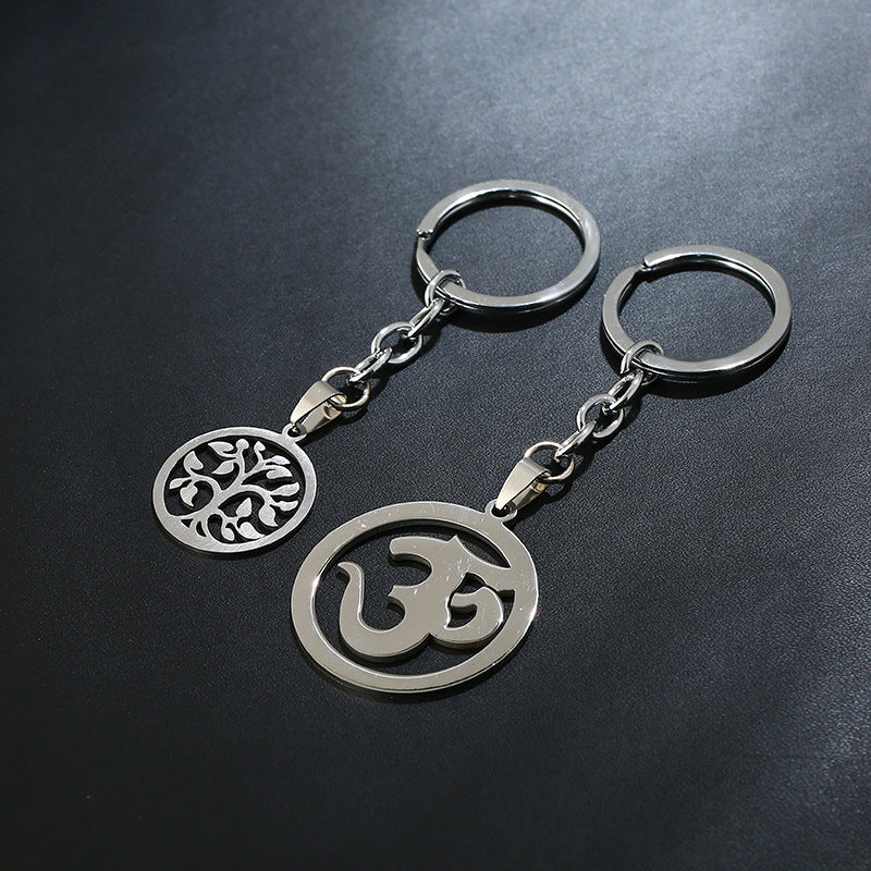 Stainless Steel Tree of Life Keychain