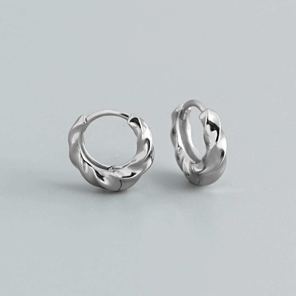 Golden Circle Twisted S925 Silver Ear Clip