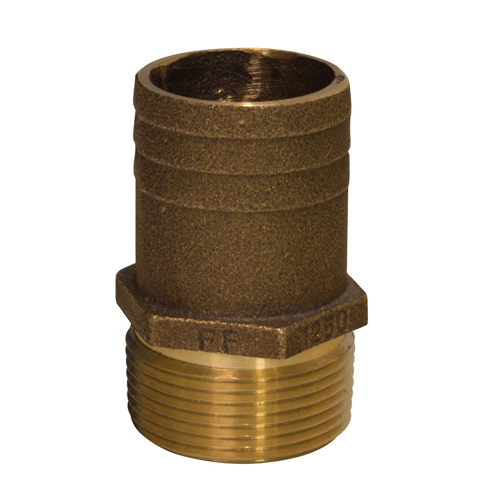 GROCO 1/2" NPT x 3/4" Bronze Full Flow Pipe to Hose Straight Fitting TRAPSKI