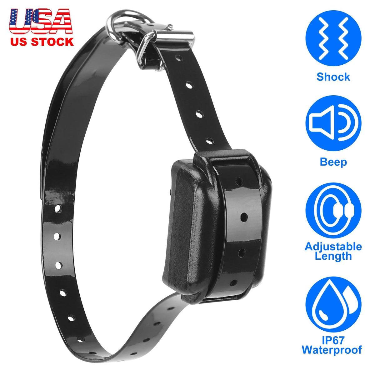 Electric Dog Training Collar Rechargeable Receiver Beep Shock for small Medium Large Dogs