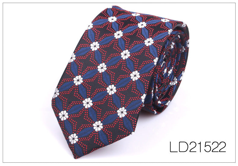 Men's 6cm Flower Graffiti Yarn-dyed Tie
