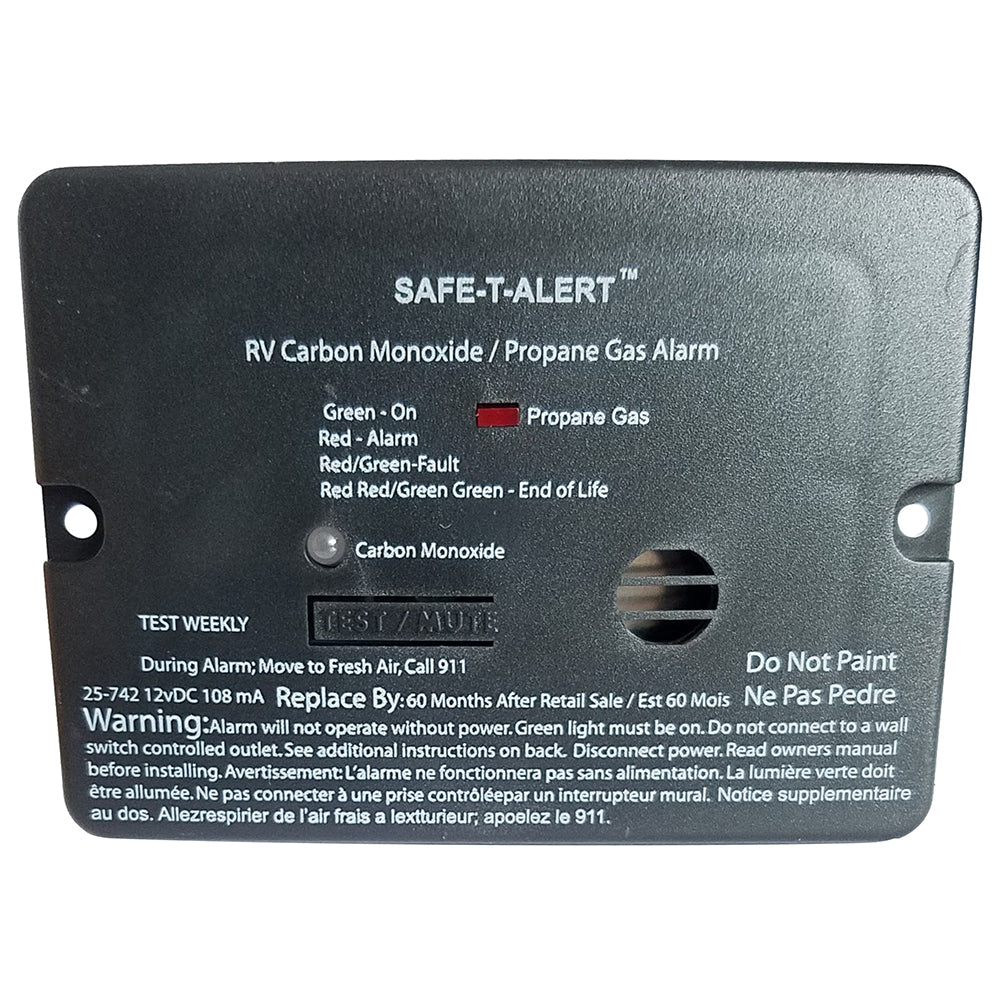 Safe-T-Alert Combo Carbon Monoxide Propane Alarm - Flush Mount - Mini - Black TRAPSKI