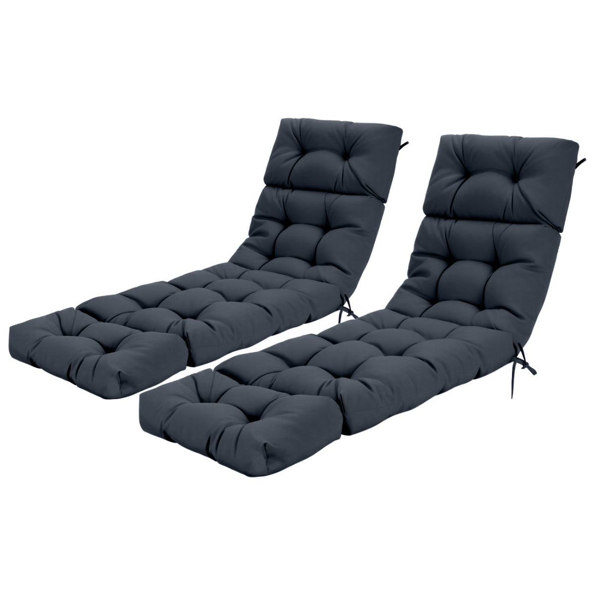Outdoor Lounge Chaise Cushion Set of 2 - 73x22 Inch High Back DirectDeals
