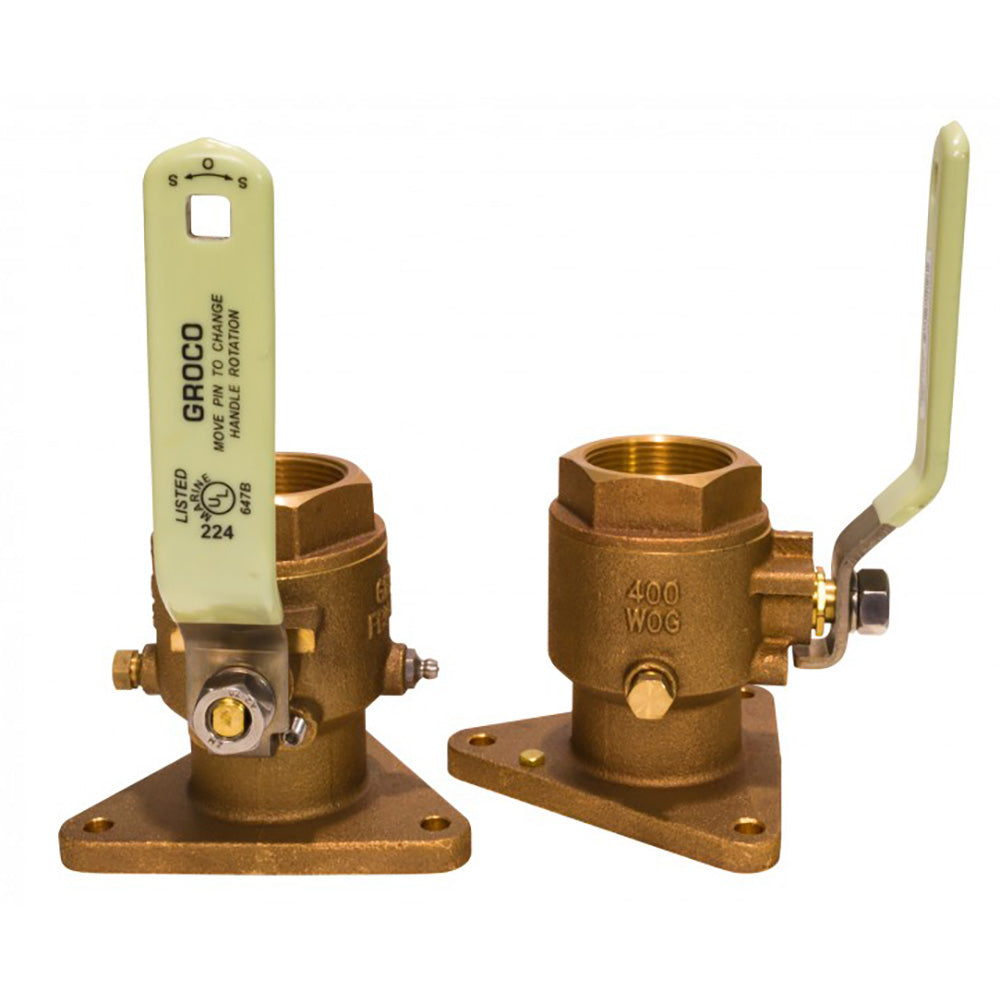 GROCO 3/4" Bronze Tri-Flanged Ball Valve/Seacock TRAPSKI