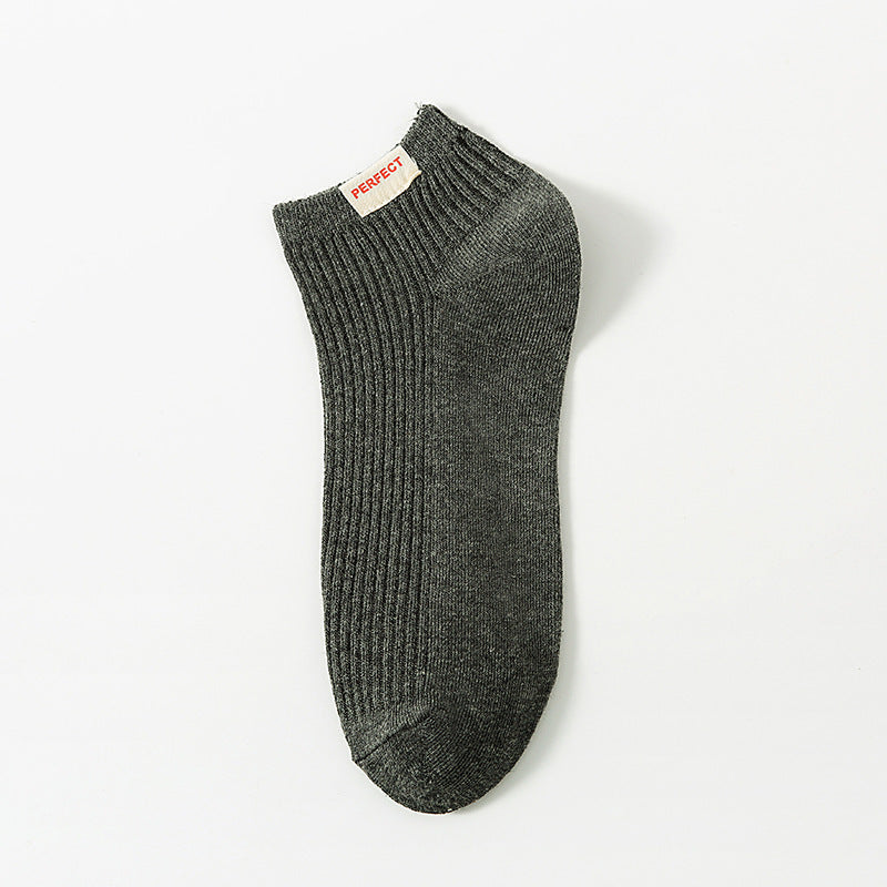 Solid Color Mens Cotton Socks
