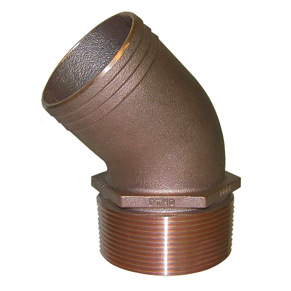GROCO 3/4" NPT Bronze 45 Degree Pipe to 3/4" Hose TRAPSKI