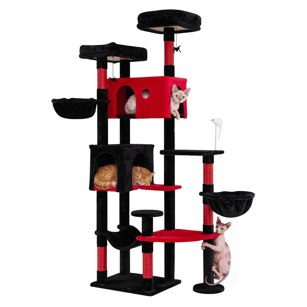 Gothic Cat Tree 75 Inch with Dual Perches and Houses DirectDeals