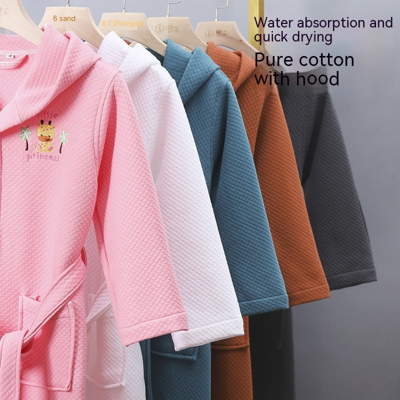 Children's Cartoon Cotton Bathrobe Boys Girls Nightgown