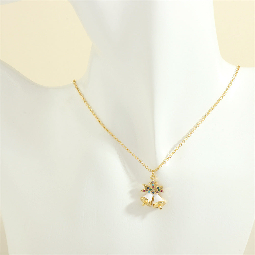 Christmas Necklace, Santa, Snowman, Rhinestones