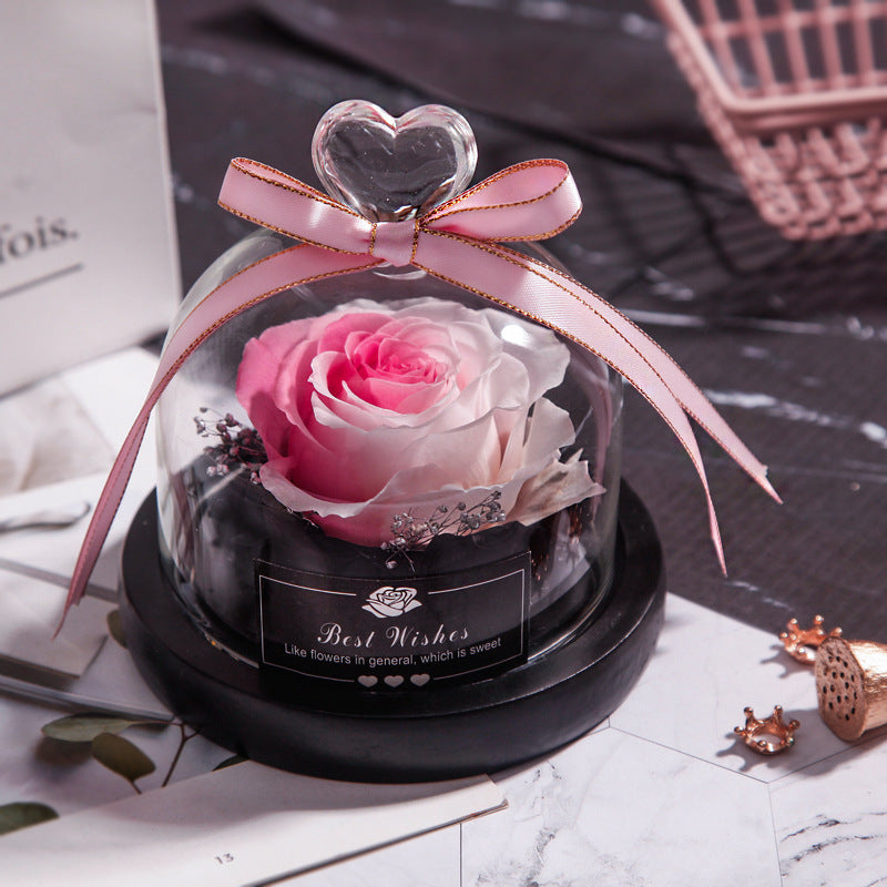 Valentine's Eternal Rose LED Glass Decor