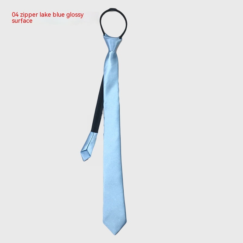Men's Zipper Korean Style Pure Color Tie