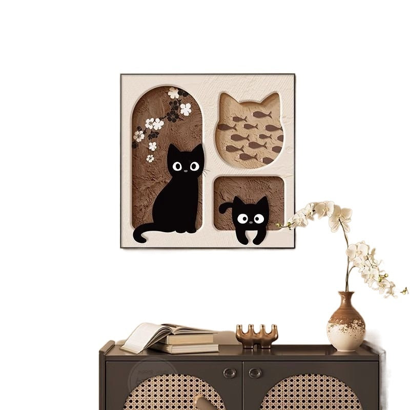 Cute Cat Dining Roomliving Room Cream Style Desktop Decorative Painting My Store